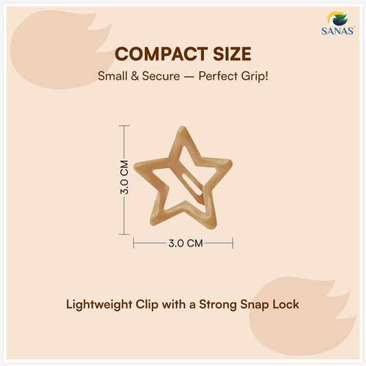 Sanas Multicolor Star Tic-Tac Clips Set of 40