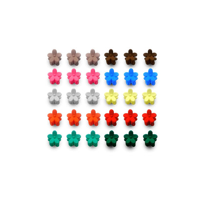 Sanas 30Pcs Flower Claw Clips for Women Multicolor Mini Hair Clips Set