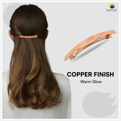 SANAS (1 Pc) Metal Copper Hair Clip Hair Accessories for Women and Girls (1 Pc)