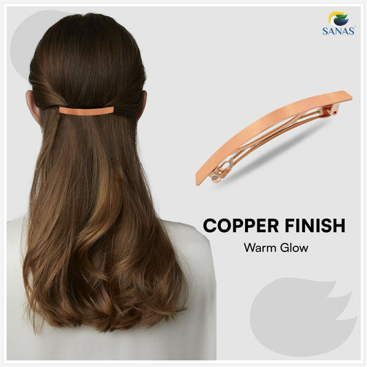 SANAS (1 Pc) Metal Copper Hair Clip Hair Accessories for Women and Girls (1 Pc)
