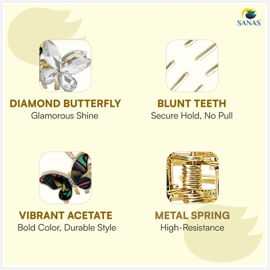 Sanas Duo Butterfly Clip For Women 1 Pcs