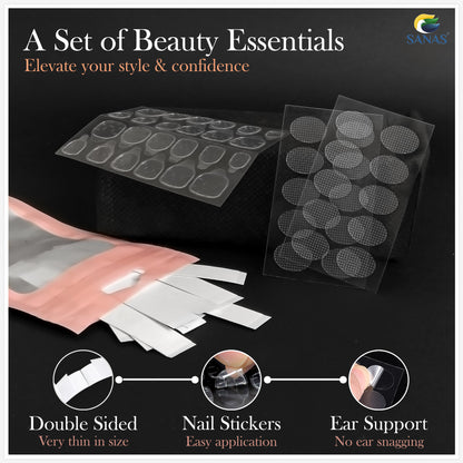 Sanas Body Tape, Nail Stickers, Earring Supporter - (Transparent)