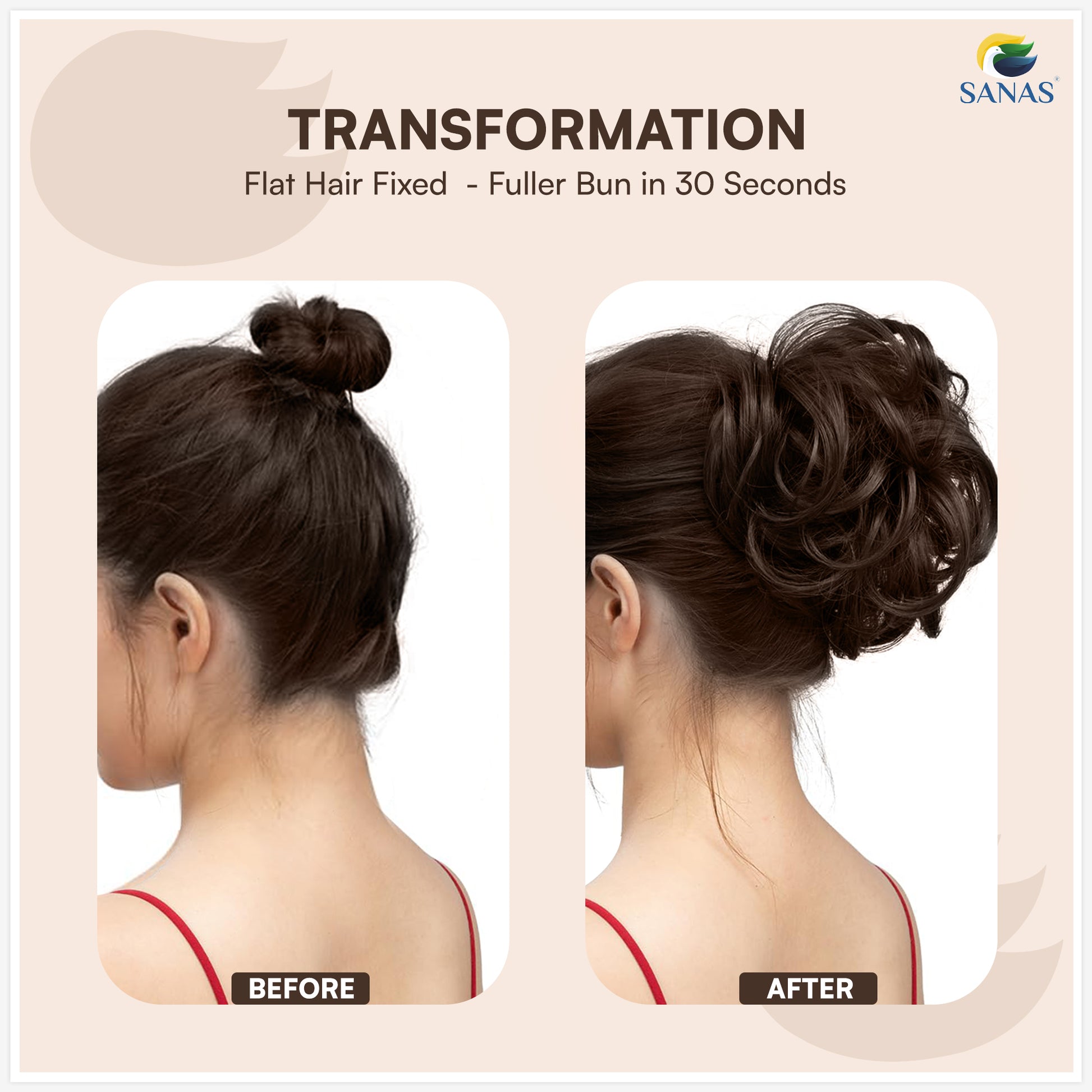 Messy bun hair piece for women and girls
