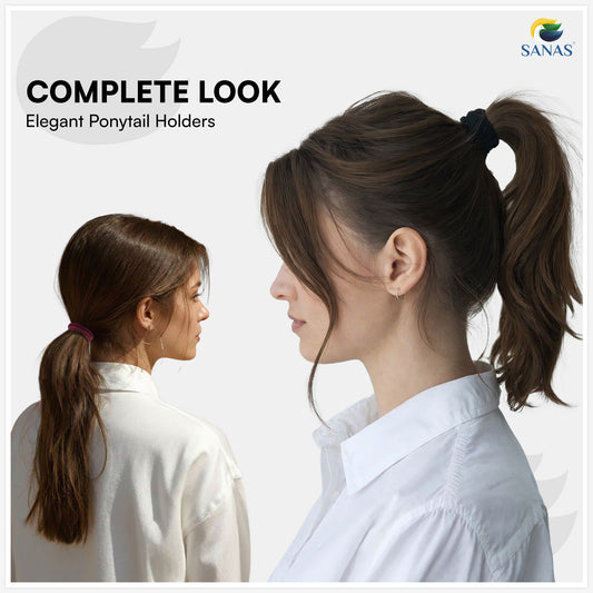 Sanas (60Pcs) Hair Rubber Band For Girls Black Rubber Band For Hair Ties For Women Stylish Useful Gifts For Woman Rubber Bands For Hair Accessories For Women Stylish Hair Tie (Multicolours) (60Pcs)