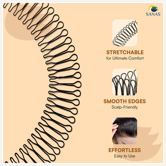 Sanas Invisible Fringe Roll Hair Belt - 4Pcs