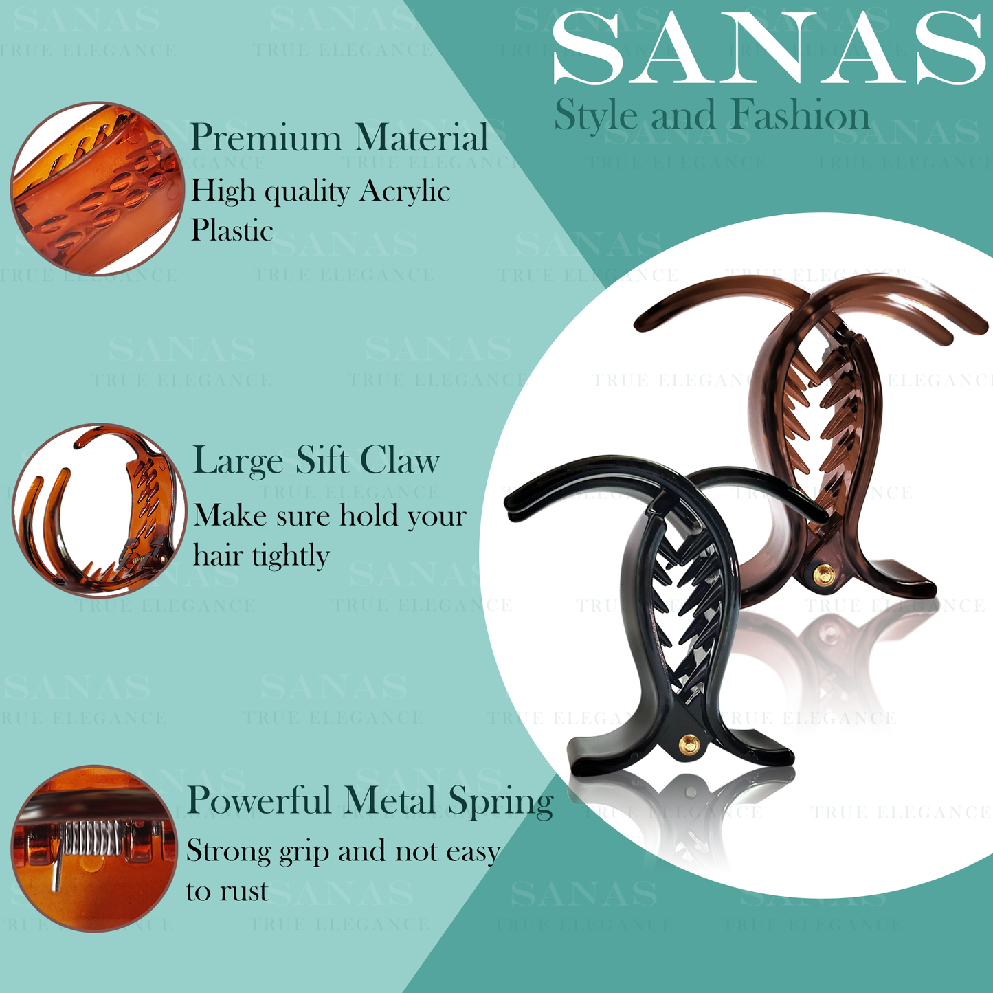 Sanas Fish Style Hair Clip - 4Pcs