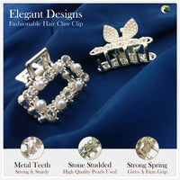 SANAS Small Stone Hair Clips for women crystal claw clips set of 7