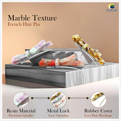 Sanas Resin Bow Knot Hair Clip Set 3Pcs