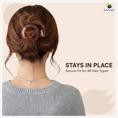 Stylish korean clutcher for women glossy round hair clip