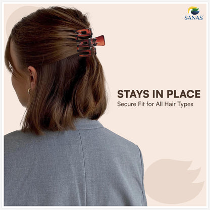 SANAS (3 Pcs) Plastic Hair Claw Clips Stylish Aesthetic Clutchers Hair Accessories for Women and Girls Versatile 3 Shades (3 Pcs)