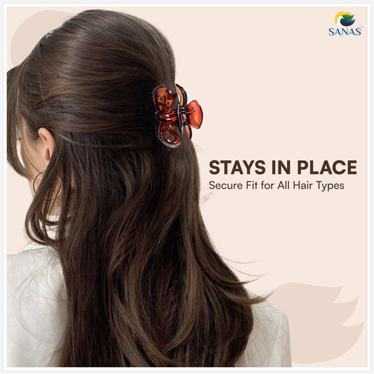 SANAS (3 Pcs) Bow Hair Clips Stylish Aesthetic Clutchers Cute Hair Accessories for Women and Girls Versatile 3 Shades (3 Pcs)