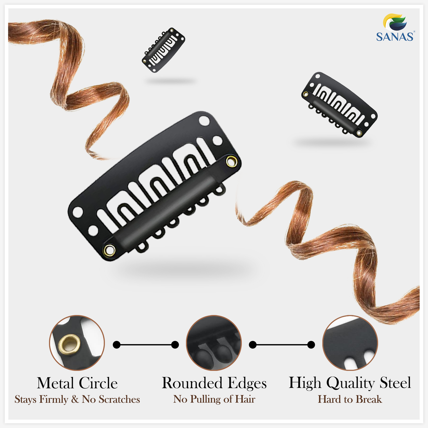 Sanas Snap Hair Clip for Women - 80Pcs