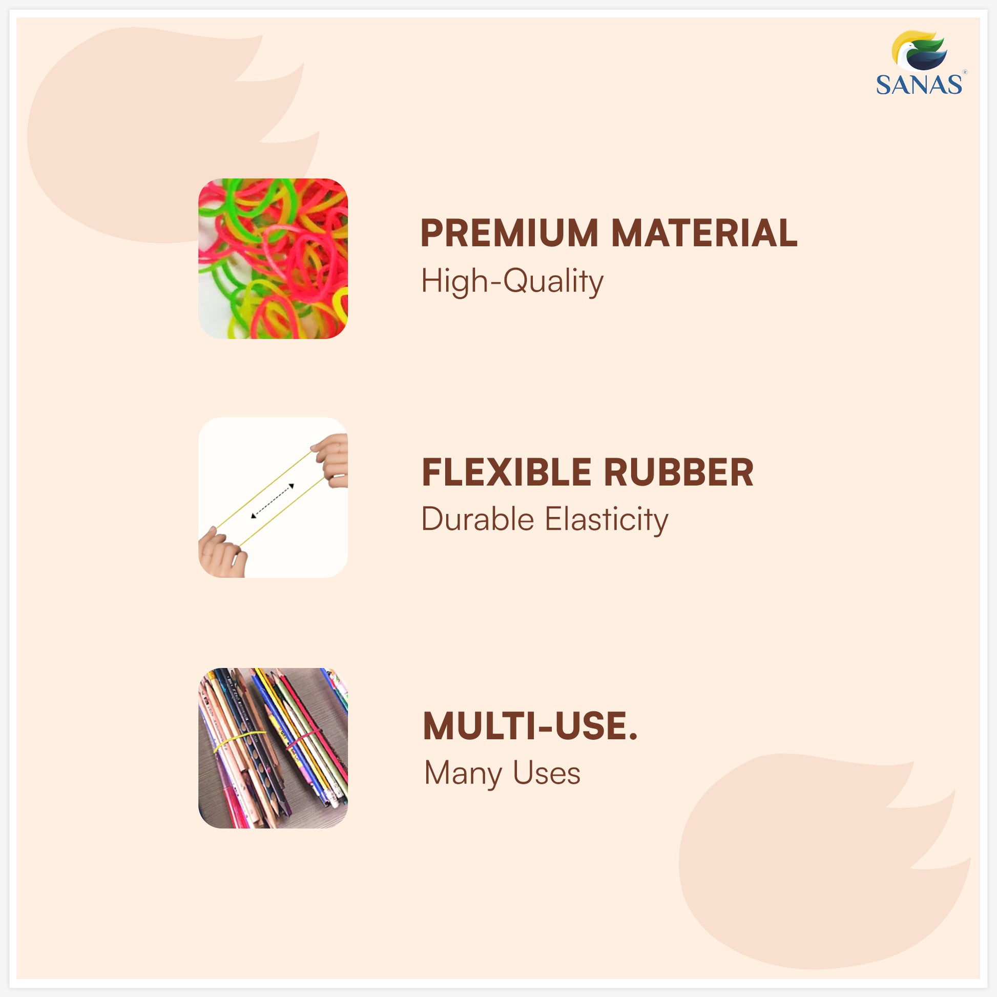 Multicolor elastic hair rubber bands for ponytail braid and bun hairstyles