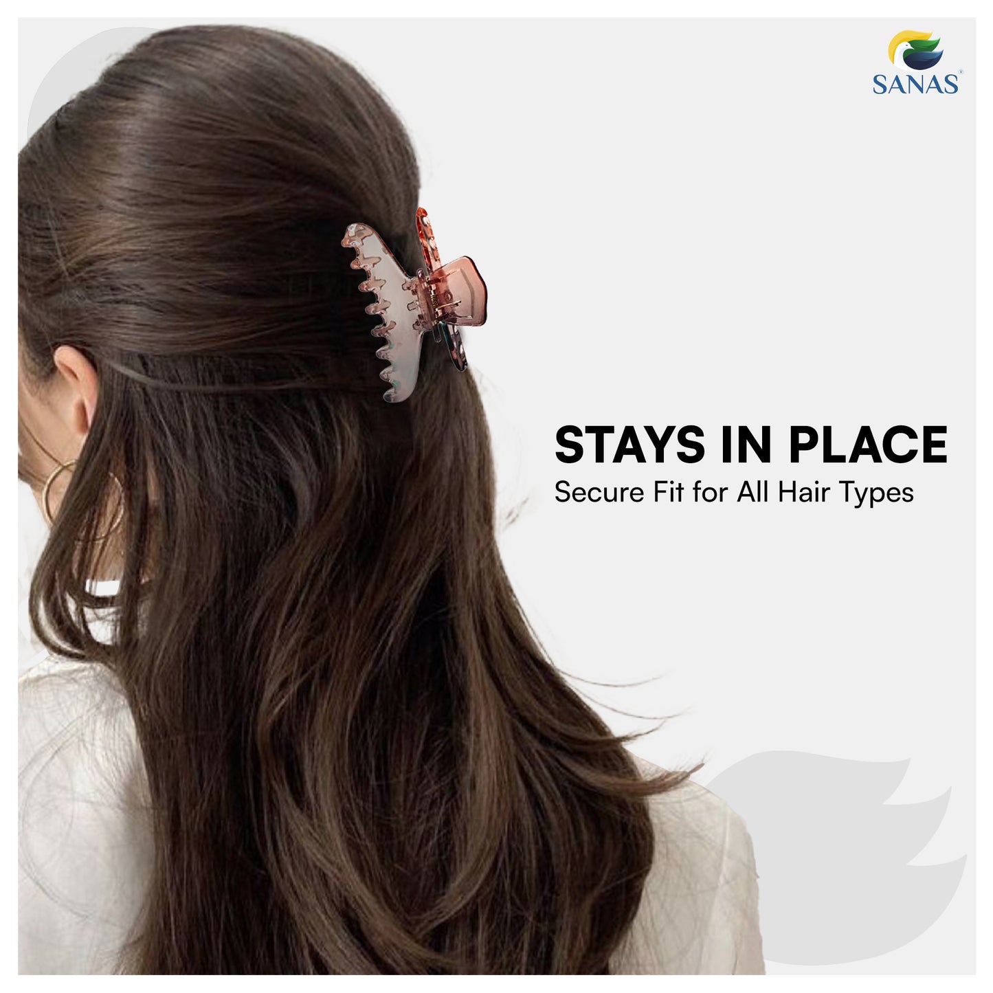 SANAS (2 Pcs) Stylish Hair Clips Clutchers Claw Clips Hair Accessories for Women and Girls (2 Pcs)