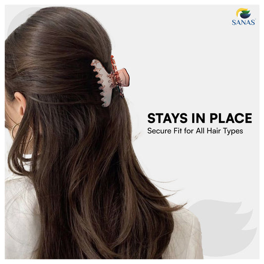 SANAS (2 Pcs) Stylish Hair Clips Clutchers Claw Clips Hair Accessories for Women and Girls (2 Pcs)