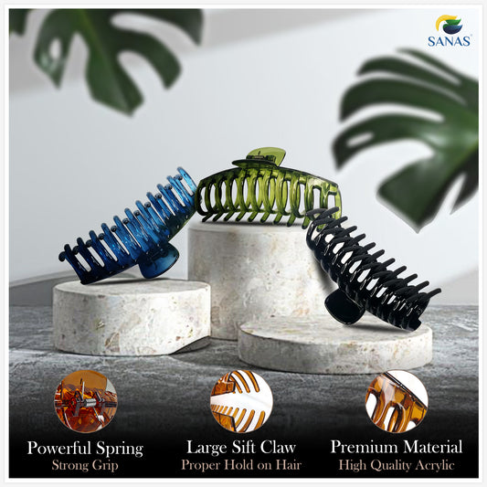 Sanas Large Hair Claw - 3Pcs