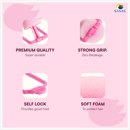 Sanas Foam Hair Rollers - 20Pcs