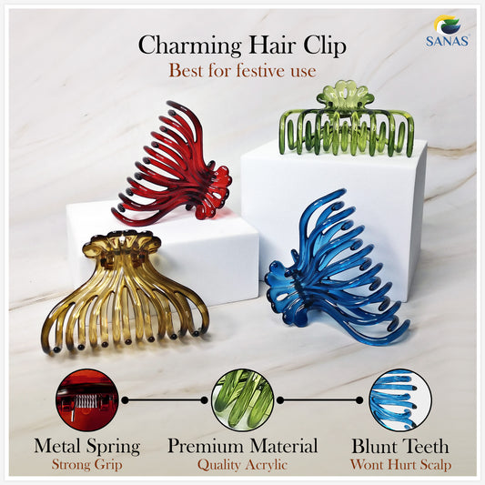 Multicolor Big Acrylic Tree Hair Clip