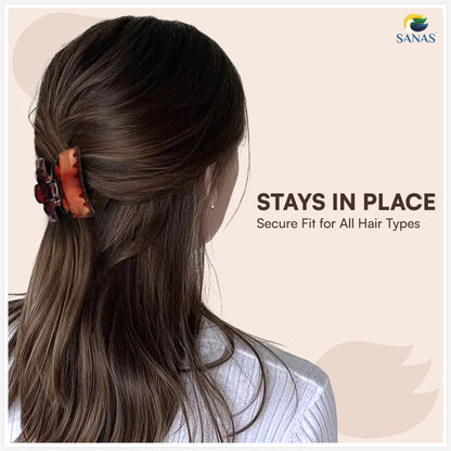 SANAS (3 Pcs) Small Hair Claw Clips Stylish Aesthetic Clutchers Cute Hair Accessories for Women and Girls Versatile 3 Shades (3 Pcs)