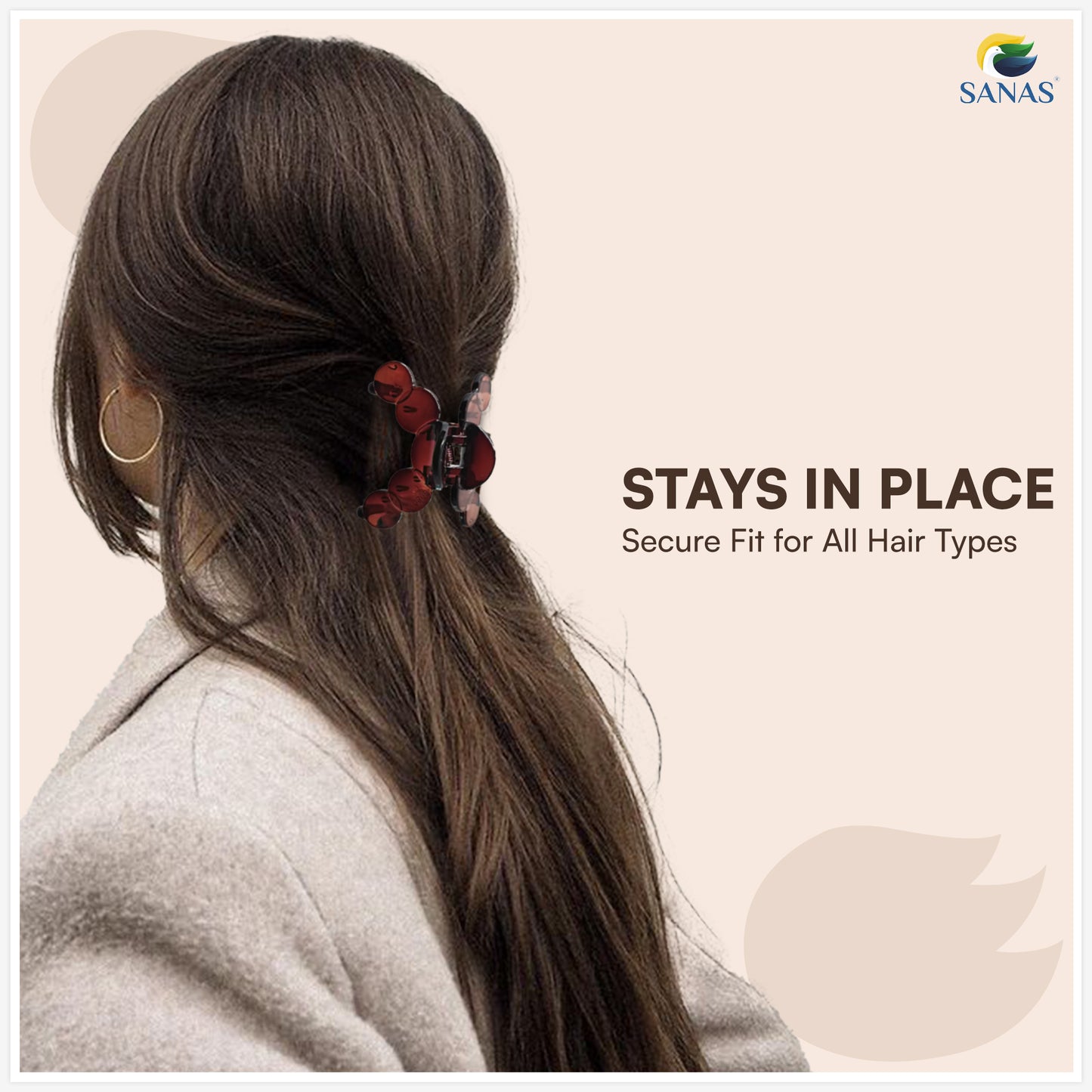 SANAS (4 Pcs) Stylish Small Hair Claw Clips Aesthetic Cute Hair Accessories for Women and Girls Versatile 4 Shades (4 Pcs)