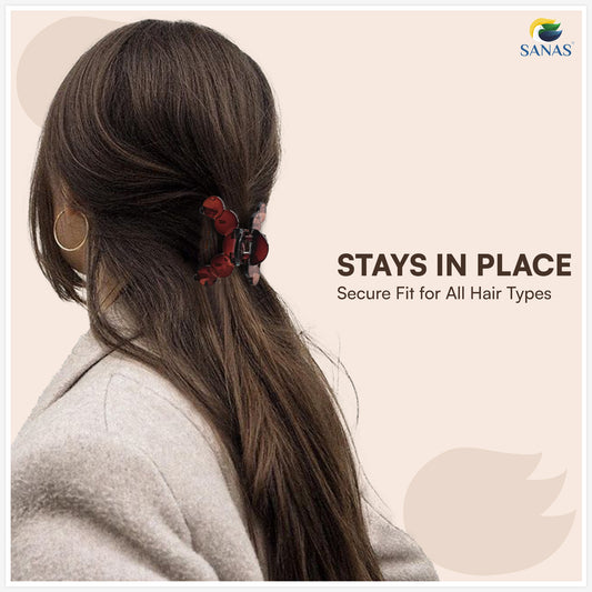 SANAS (4 Pcs) Stylish Small Hair Claw Clips Aesthetic Cute Hair Accessories for Women and Girls Versatile 4 Shades (4 Pcs)