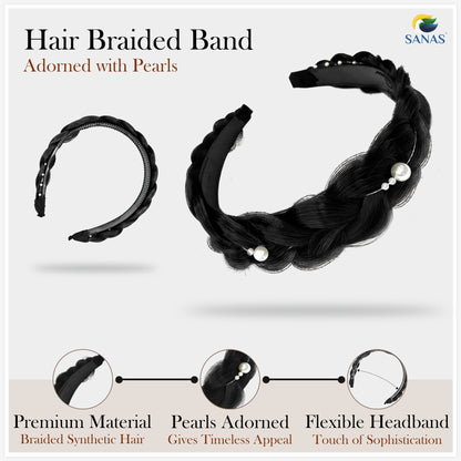 Sanas Artificial Hair Braided Hairband - 1Pc