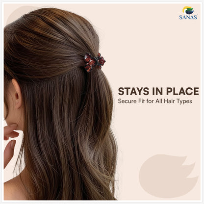 Sanas (4Pcs) Flower Clips For Girls Flower Clips For Women Hair Clips For Women Stylish Clutchers For Hair Claw Clip For Women Aesthetic Fashion Accessories For Girls Teenage (4 Versatile Shades) (4Pcs)