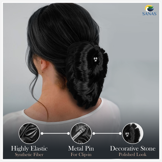 Synthetic Hair Extensions & Bun