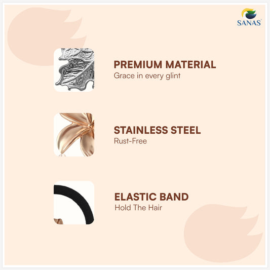 Sanas Metal Rubber Band For Women Pack Of 3