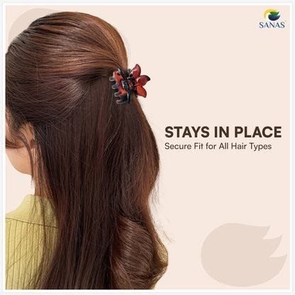 Sanas Flower Clips For Girls (3Pcs) Flower Clips For Women Hair Clips For Women Stylish Clutchers For Hair Claw Clip For Women Aesthetic Fashion Accessories For Girls Teenage (3Pcs)(3 Versatile Shades)
