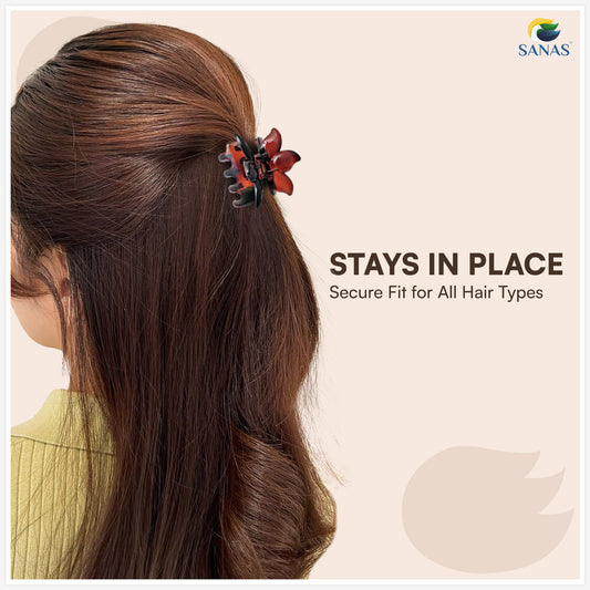 Sanas Flower Clips For Girls (3Pcs) Flower Clips For Women Hair Clips For Women Stylish Clutchers For Hair Claw Clip For Women Aesthetic Fashion Accessories For Girls Teenage (3Pcs)(3 Versatile Shades)