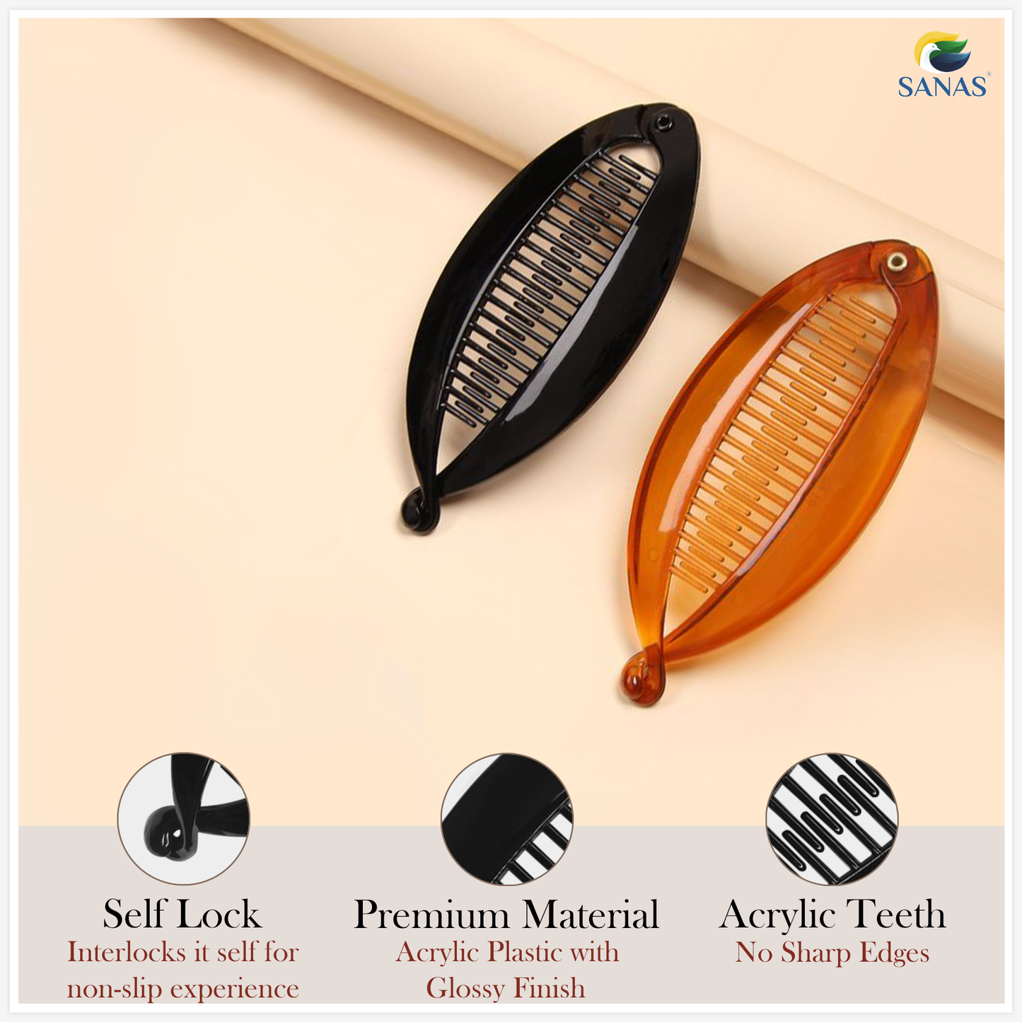 Trendy fishtail hair claw clips for thick and thin hair styling