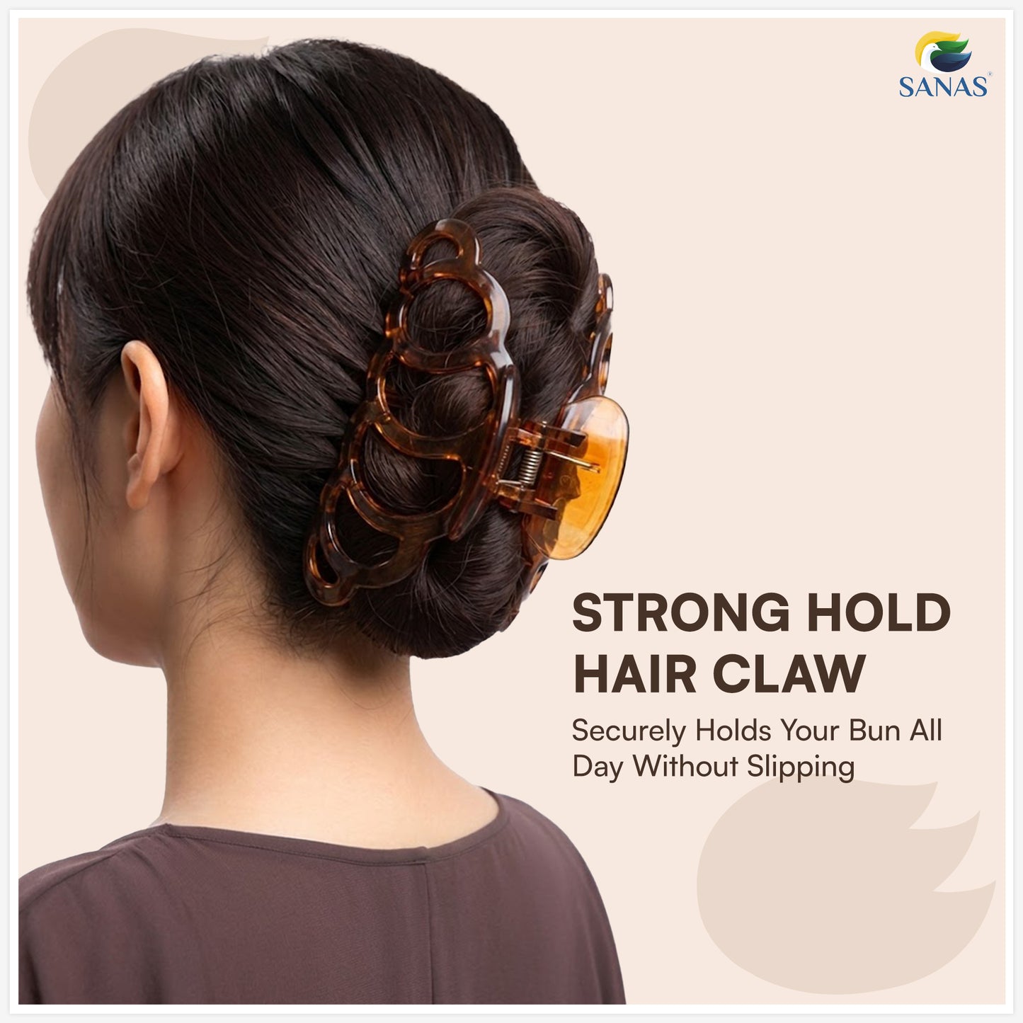 SANAS (3 Pcs) Six Ring Large Hair Clips Hair Accessories for Women (3 Pcs)