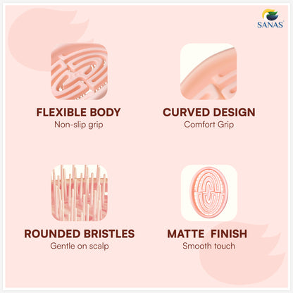 Sanas  Oval Shape Shampoo Brushes Pack of 2