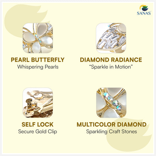 Sanas Dual Butterfly Gemstone For Women 1 Pc