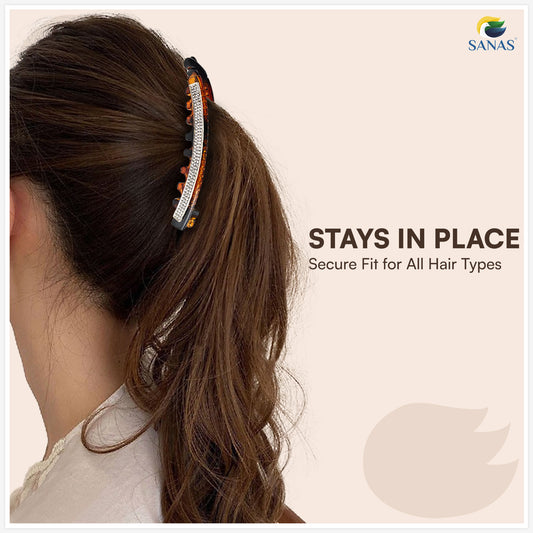 Sanas Rhinestone Banana Hair Clip For Women 1Pc