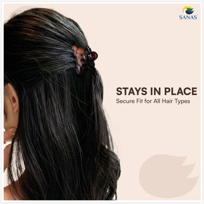 SANAS (4 Pcs) Small Hair Claw Clips Stylish Aesthetic Clutchers Cute Hair Accessories for Women and Girls Versatile 4 Shades (4 Pcs)