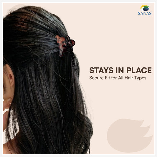 SANAS (4 Pcs) Small Hair Claw Clips Stylish Aesthetic Clutchers Cute Hair Accessories for Women and Girls Versatile 4 Shades (4 Pcs)