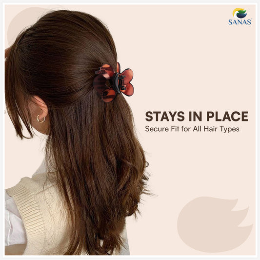 SANAS (3 Pcs) Flower Hair Clips Stylish Clutchers Claw Clips Hair Accessories for Women and Girls Mixed Shade Set (3 Pcs)