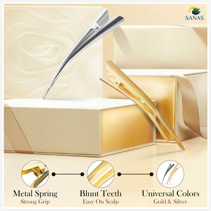 Sanas Metal Duck Bill Hair Clip - 2Pcs