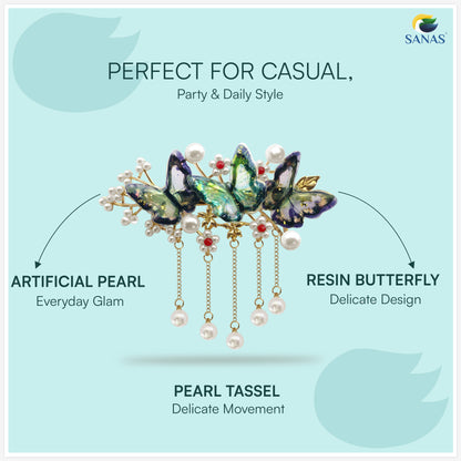 SANAS (1 Pc) Resin Butterfly Hair Clip Hair Accessories for Women and Girls (1 Pc)