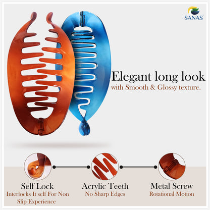 Sanas Banana Multicolor Hair Clip - 4Pcs