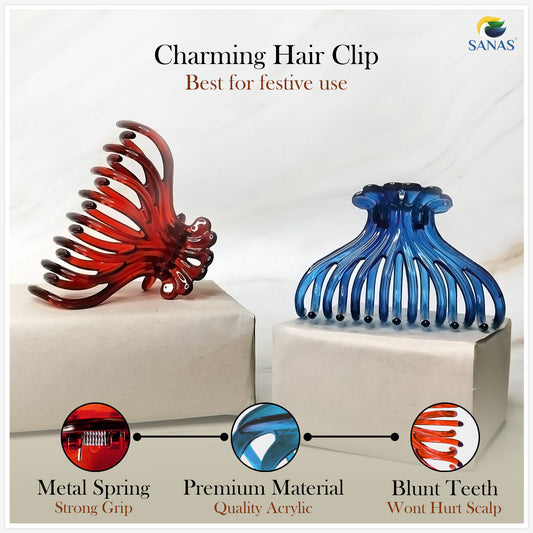 Sanas Butterfly Large Hair Clip - 2Pcs