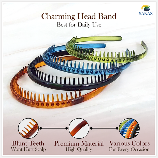 Sanas Teeth Hair Headband for Women - 4Pcs