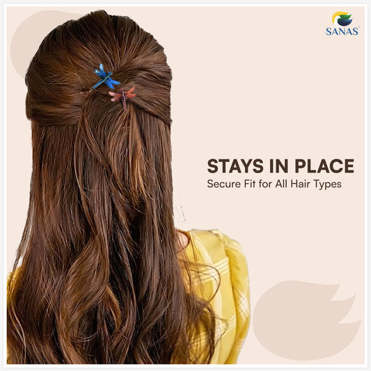 Sanas (4Pcs) Hair Clips For Girls Chic Dragonfly Clutchers For Hair Clips For Women Stylish Claw Clips For Women Aesthetic Cute Hair Accessories Fashion Accessories For Girls Teenage 4 Shades (4Pcs)