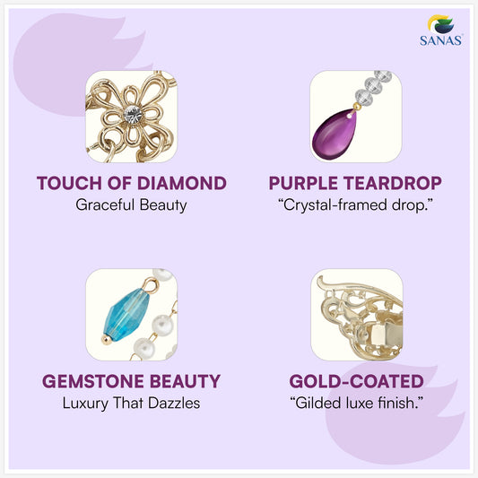 Sanas Multicolor Butterfly Barrette With Tassel 1 Pc