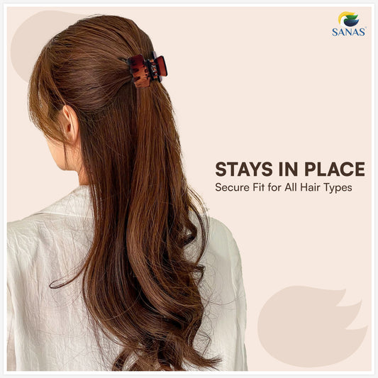 SANAS (4 Pcs) Plastic Hair Claw Clips Stylish Aesthetic Clutchers Hair Accessories for Women and Girls Versatile 4 Shades (4 Pcs)