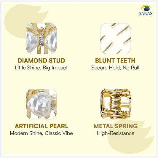 Sanas White Shell Stone Claw For Women 1 Pc