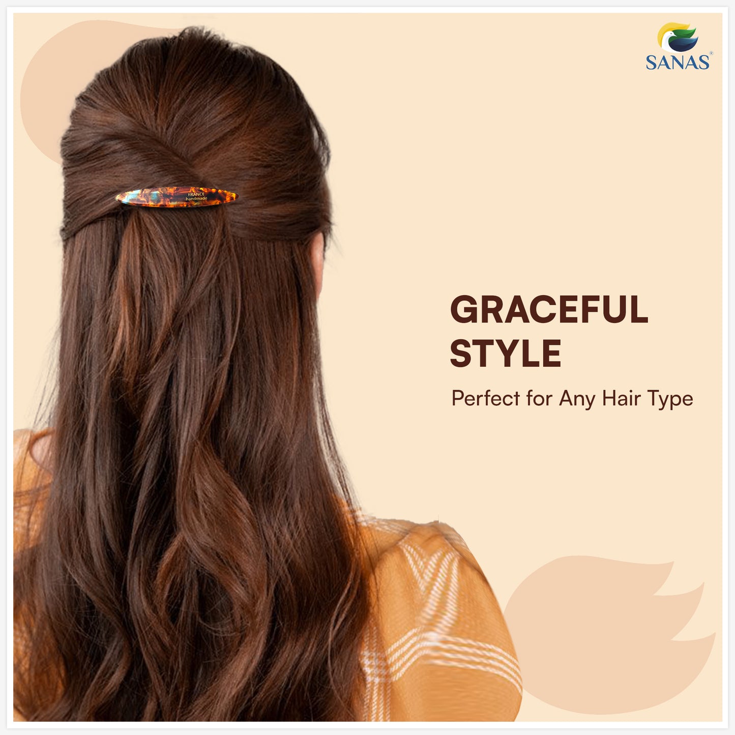 Premium barrette hair clip with strong clasp grip