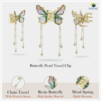 Sanas Resin Tassel Butterfly Hair Clip 1Pc